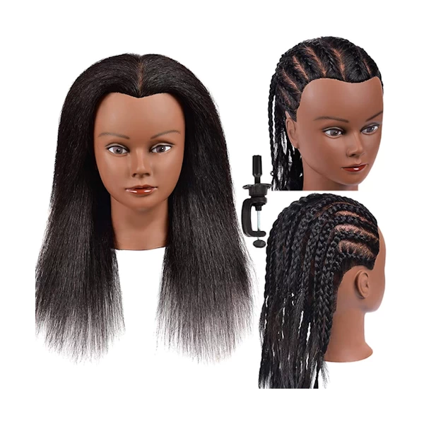 Mannequin Head 100% Real Hair Hairdresser Cosmetology